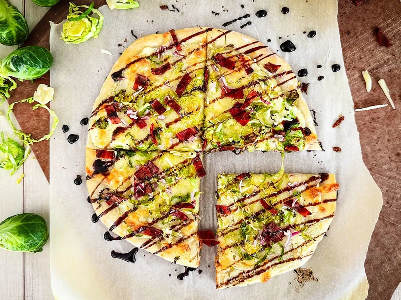 Crispy Bacon Brussels Sprouts Personal Pizza