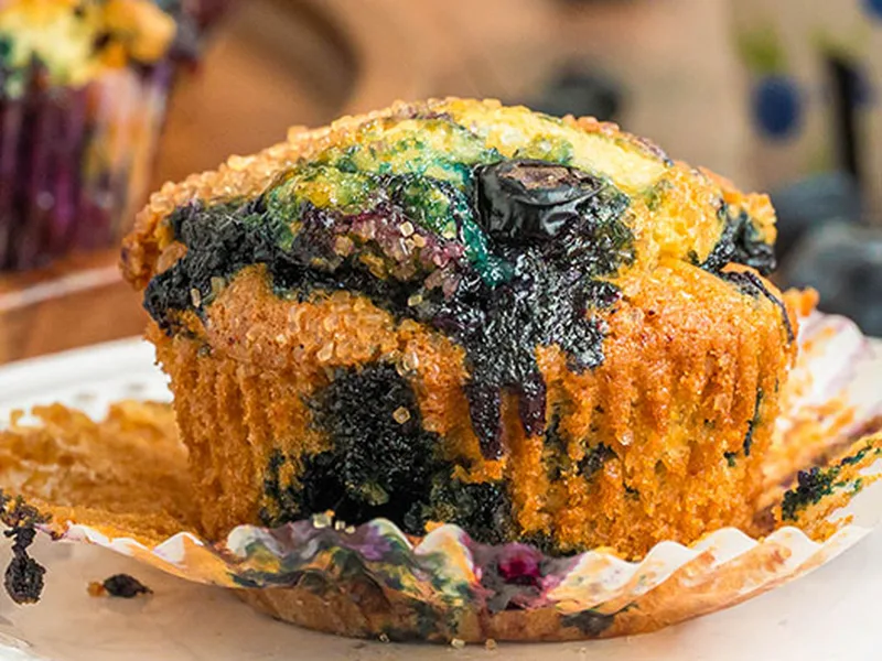 Starbucks Copycat Blueberry Muffins with Turbinado Sugar